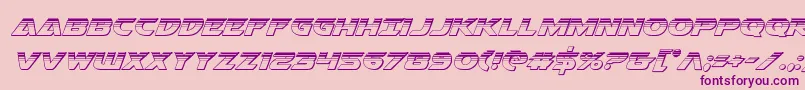 Airstrikeplat-Schriftart – Violette Schriften auf rosa Hintergrund