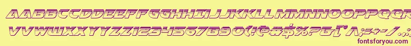 Шрифт Airstrikeplat – фиолетовые шрифты на жёлтом фоне