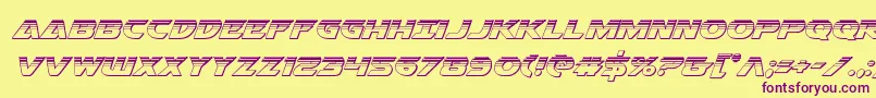 Airstrikeplat Font – Purple Fonts on Yellow Background