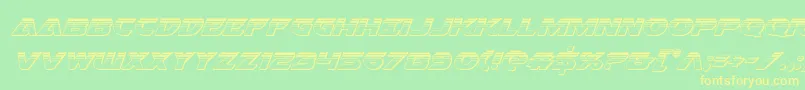 Airstrikeplat Font – Yellow Fonts on Green Background