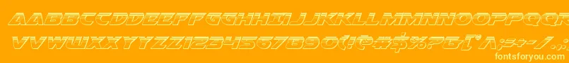 Airstrikeplat Font – Yellow Fonts on Orange Background