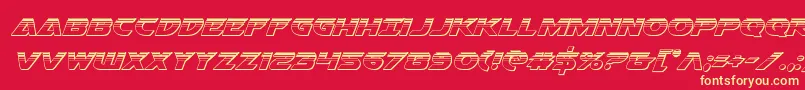 Шрифт Airstrikeplat – жёлтые шрифты на красном фоне