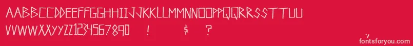 Campground Font – Pink Fonts on Red Background