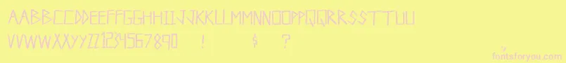 Campground Font – Pink Fonts on Yellow Background