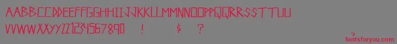 Campground-Schriftart – Rote Schriften auf grauem Hintergrund
