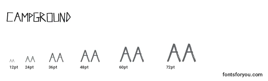Campground Font Sizes