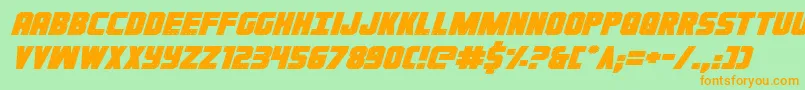 Ironforgeexpandital Font – Orange Fonts on Green Background