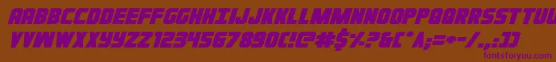 Ironforgeexpandital Font – Purple Fonts on Brown Background