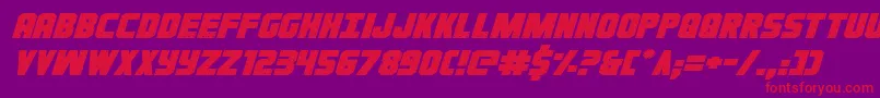 Ironforgeexpandital Font – Red Fonts on Purple Background