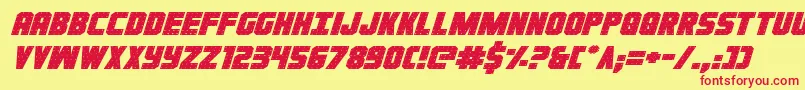 Ironforgeexpandital Font – Red Fonts on Yellow Background