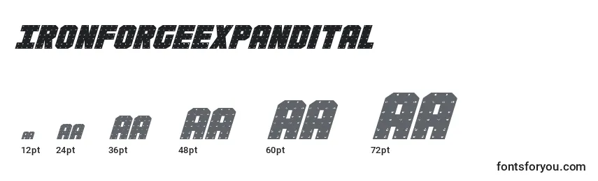 Ironforgeexpandital Font Sizes