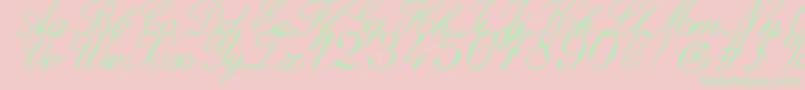 ZaiItalichandcalligraphy Font – Green Fonts on Pink Background