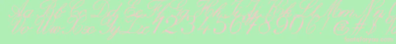 ZaiItalichandcalligraphy-fontti – vaaleanpunaiset fontit vihreällä taustalla
