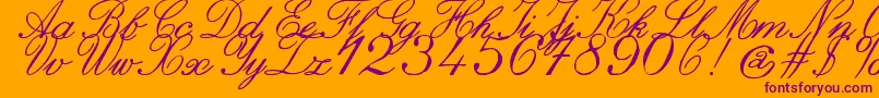 fuente ZaiItalichandcalligraphy – Fuentes Moradas Sobre Fondo Naranja