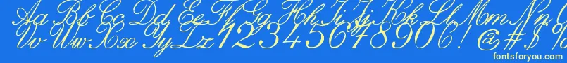 Fonte ZaiItalichandcalligraphy – fontes amarelas em um fundo azul