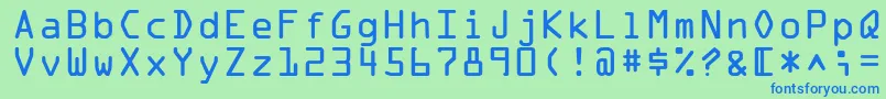 フォントOcraLt – 青い文字は緑の背景です。