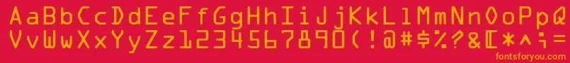 フォントOcraLt – 赤い背景にオレンジの文字