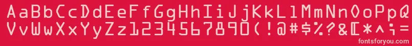 フォントOcraLt – 赤い背景にピンクのフォント