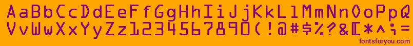 OcraLt Font – Purple Fonts on Orange Background