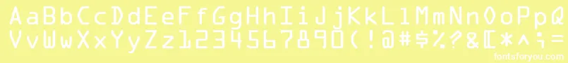 フォントOcraLt – 黄色い背景に白い文字