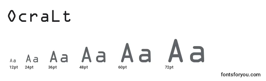 OcraLt Font Sizes