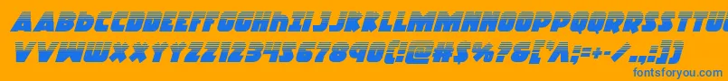 Racketsquadhalfital Font – Blue Fonts on Orange Background