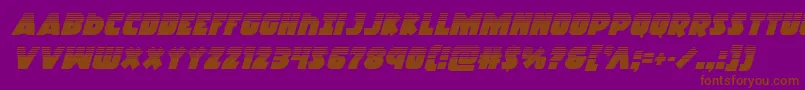 Racketsquadhalfital-Schriftart – Braune Schriften auf violettem Hintergrund