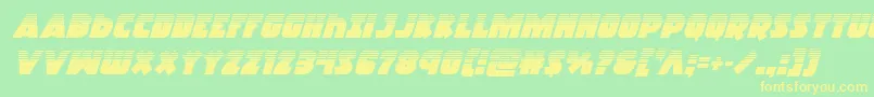 フォントRacketsquadhalfital – 黄色の文字が緑の背景にあります