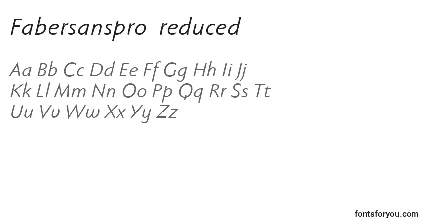 Schriftart Fabersanspro56reduced (70506) – Alphabet, Zahlen, spezielle Symbole