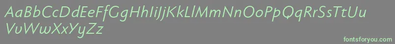Fabersanspro56reduced Font – Green Fonts on Gray Background