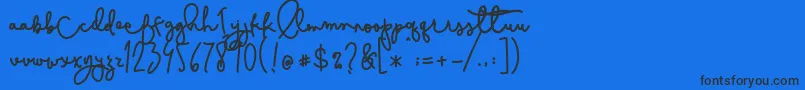 Cestlaisabelly Font – Black Fonts on Blue Background