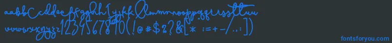 Cestlaisabelly Font – Blue Fonts on Black Background