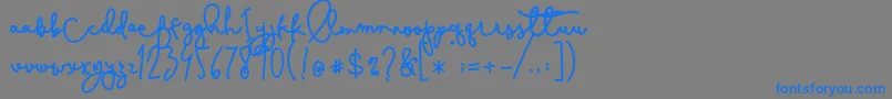 Cestlaisabelly Font – Blue Fonts on Gray Background