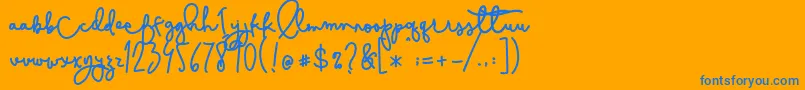 Cestlaisabelly Font – Blue Fonts on Orange Background