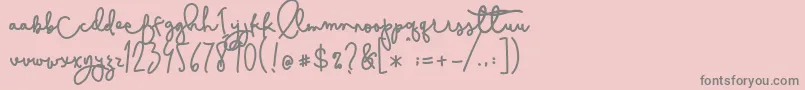Cestlaisabelly Font – Gray Fonts on Pink Background