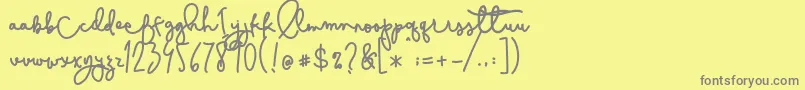 Cestlaisabelly Font – Gray Fonts on Yellow Background