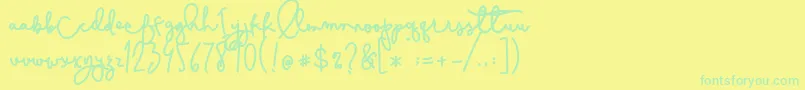 Cestlaisabelly Font – Green Fonts on Yellow Background