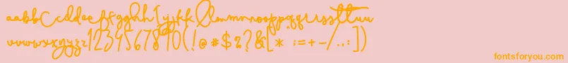 Cestlaisabelly Font – Orange Fonts on Pink Background