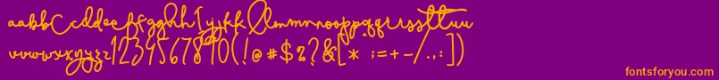 Cestlaisabelly Font – Orange Fonts on Purple Background