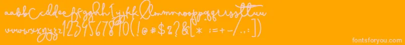 Cestlaisabelly Font – Pink Fonts on Orange Background