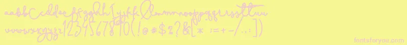 Cestlaisabelly Font – Pink Fonts on Yellow Background