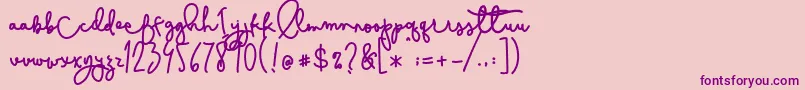 Cestlaisabelly Font – Purple Fonts on Pink Background