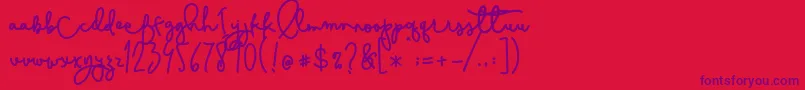 Cestlaisabelly Font – Purple Fonts on Red Background