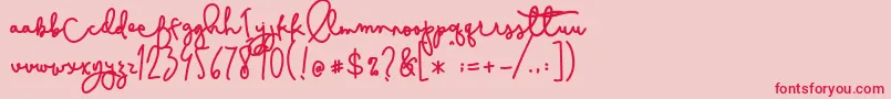 Cestlaisabelly Font – Red Fonts on Pink Background