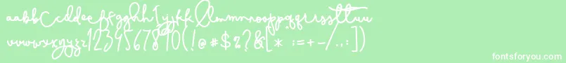 フォントCestlaisabelly – 緑の背景に白い文字
