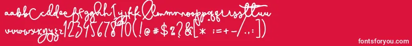 フォントCestlaisabelly – 赤い背景に白い文字