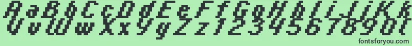 fuente Italic0866 – Fuentes Negras Sobre Fondo Verde