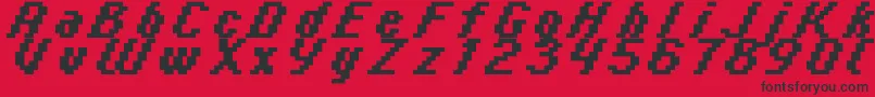 Italic0866 Font – Black Fonts on Red Background