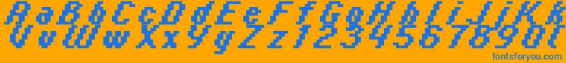Czcionka Italic0866 – niebieskie czcionki na pomarańczowym tle