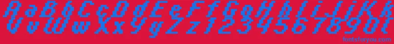 フォントItalic0866 – 赤い背景に青い文字